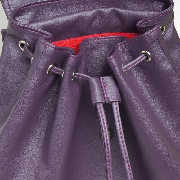 Handmade Purple VEGAN leather satchel (Poland) - Picture 4 of 5